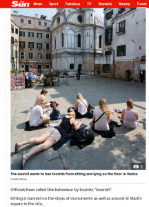 Bild aus Venedig in einem Online.-Beitrag der Britischen "The Sun"
